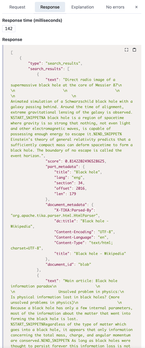 Inspector panel API response