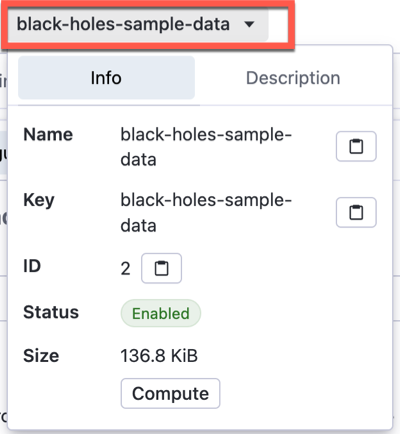 Black holes corpus info