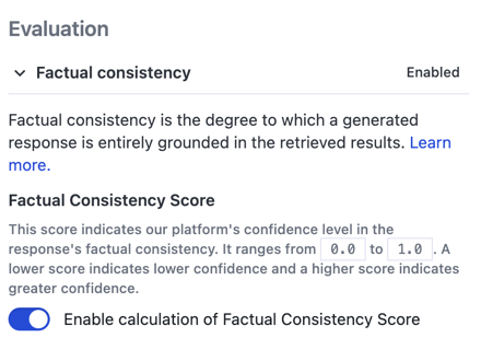 Configure evaluation