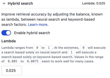 Configure hybrid search