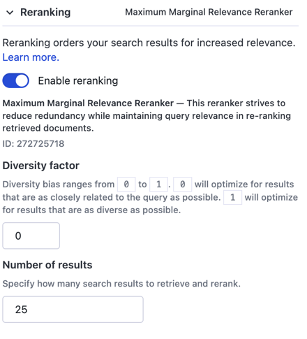 Configure reranking