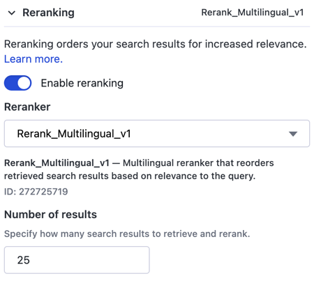 Configure reranking