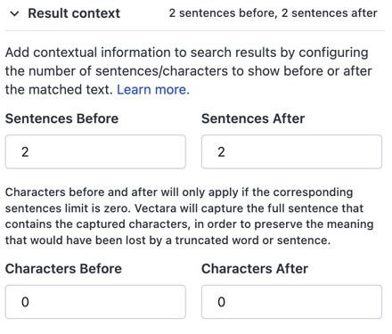 Configure reesult context