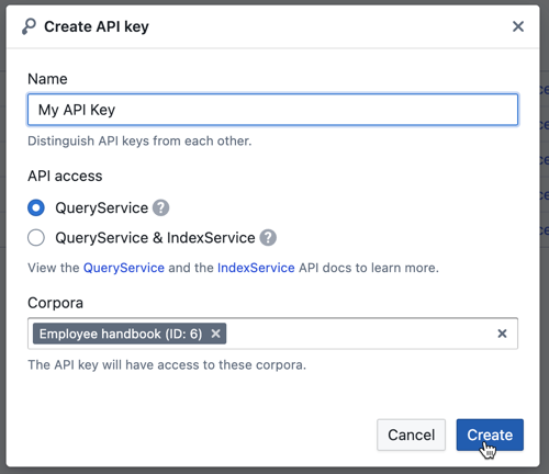 Create API Key