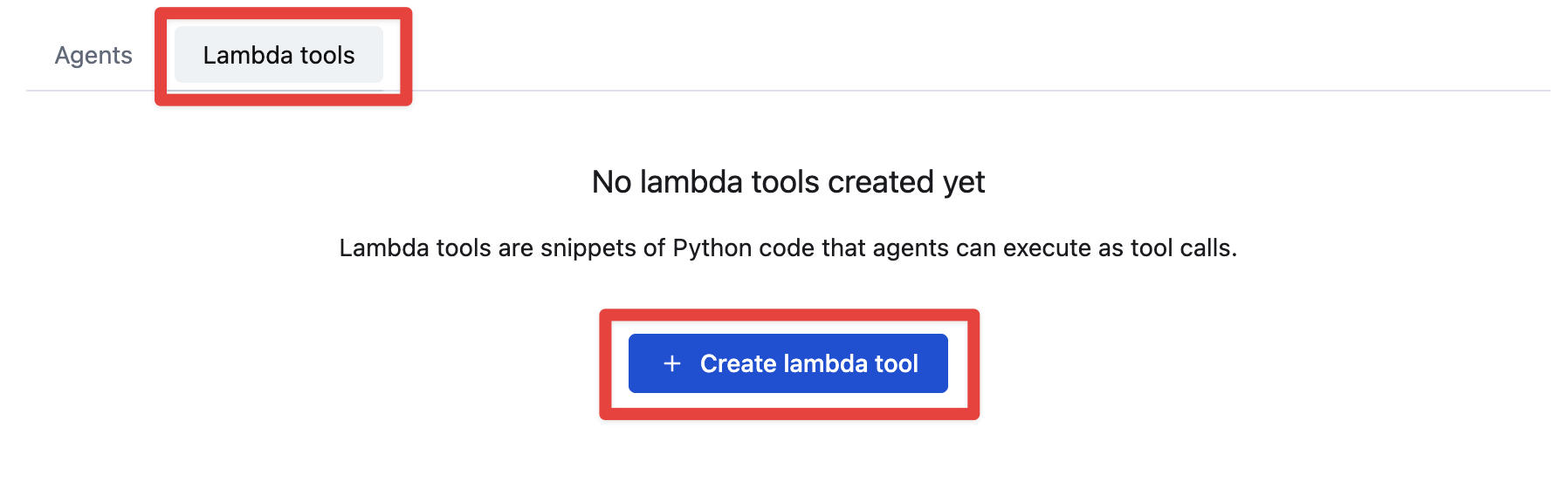 Create lambda tool